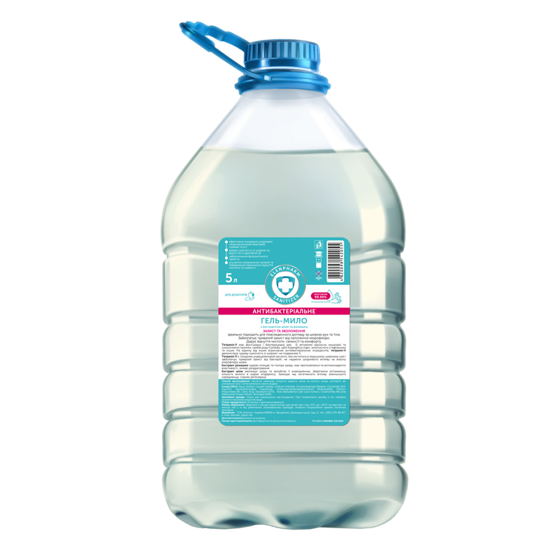 ЕЛЕНФАРМ SANITIZER Гель- мило Антибактеріальне з екстрактом Алое та Ромашки 5л